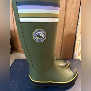 Pendleton Green Rain Boots with Stripes